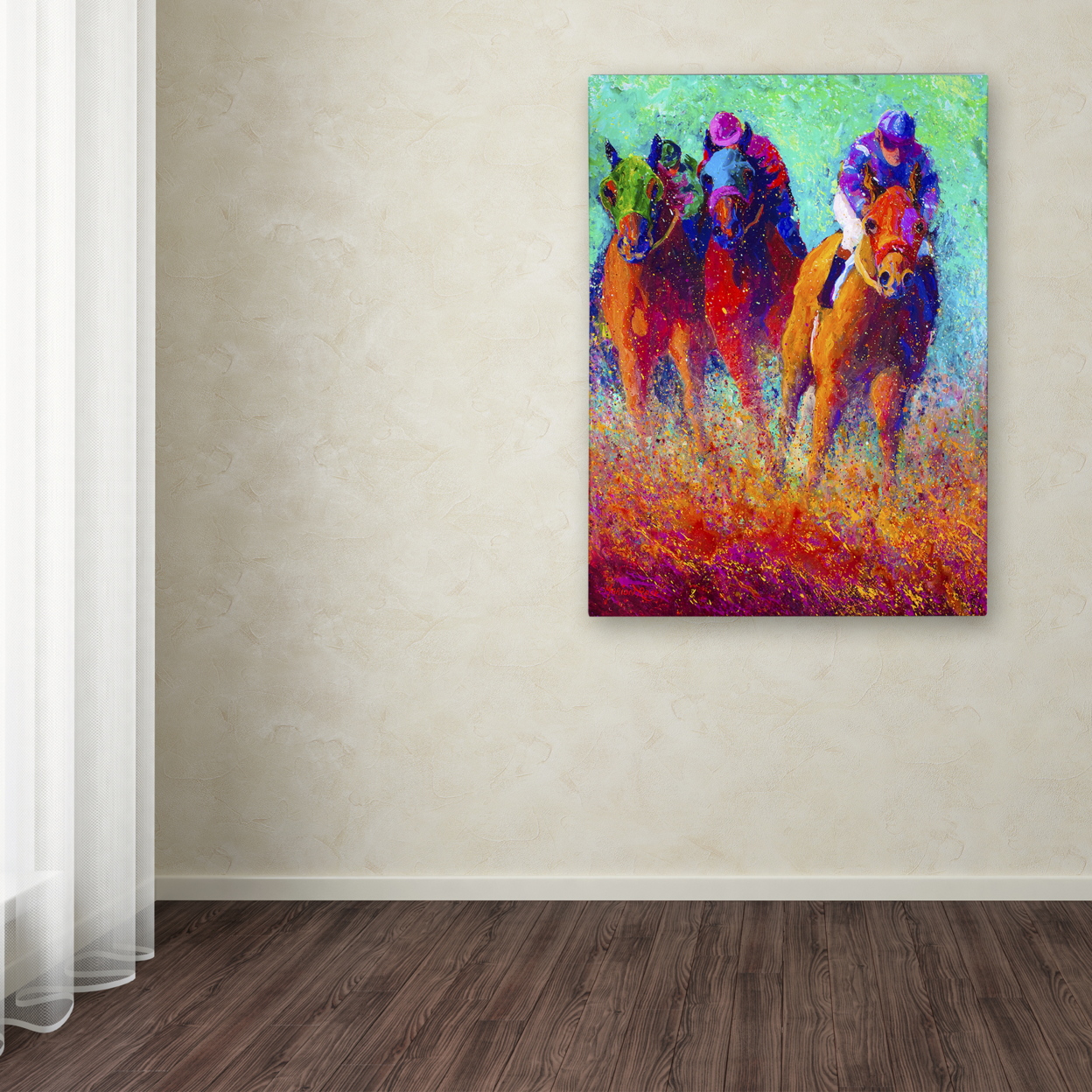 Marion Rose 'Thundering Hooves ' Ready To Hang Canvas Art 24 X 32 Inches Made In USA