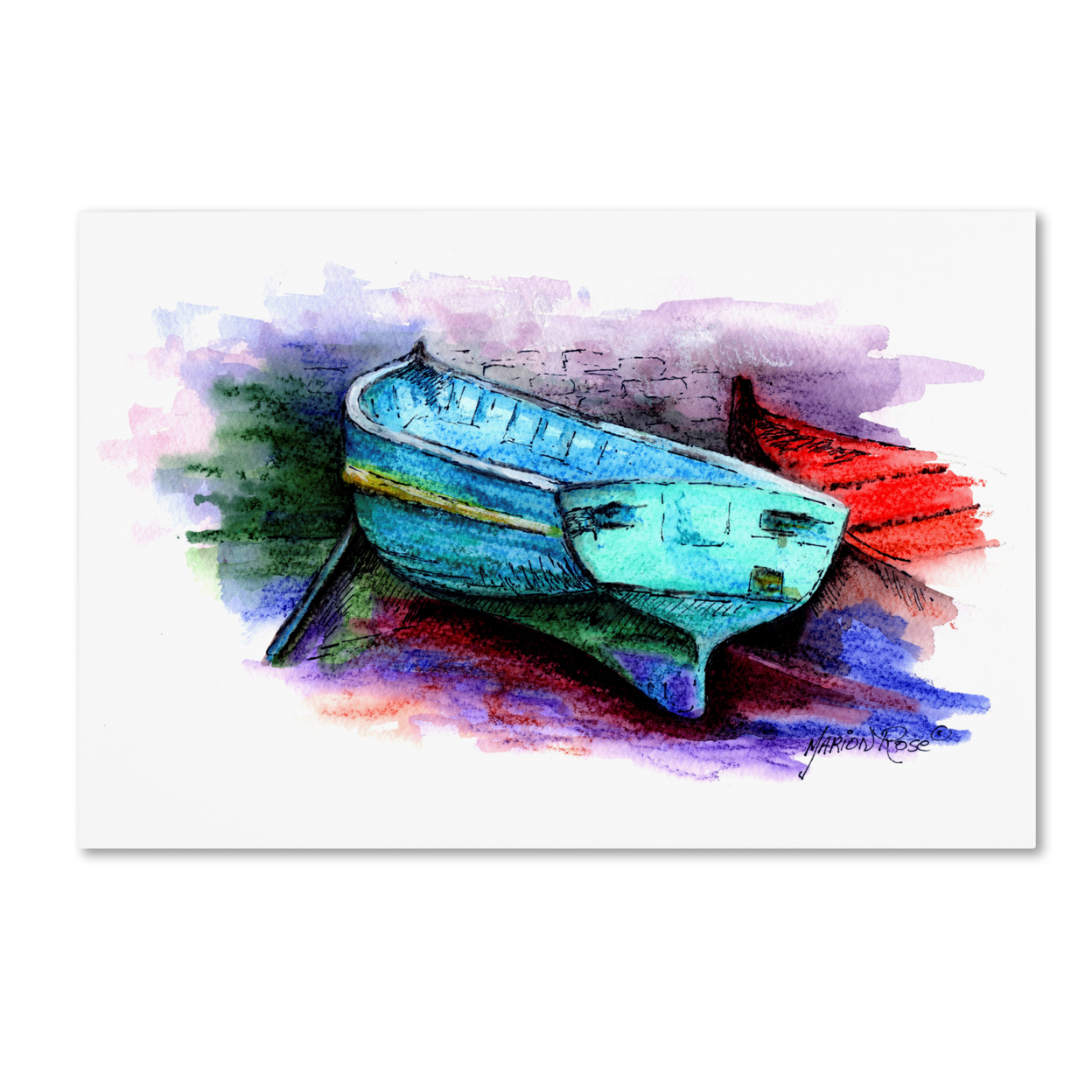 Marion Rose 'Boat 1' Ready To Hang Canvas Art 30 X 47 Inches Made In USA