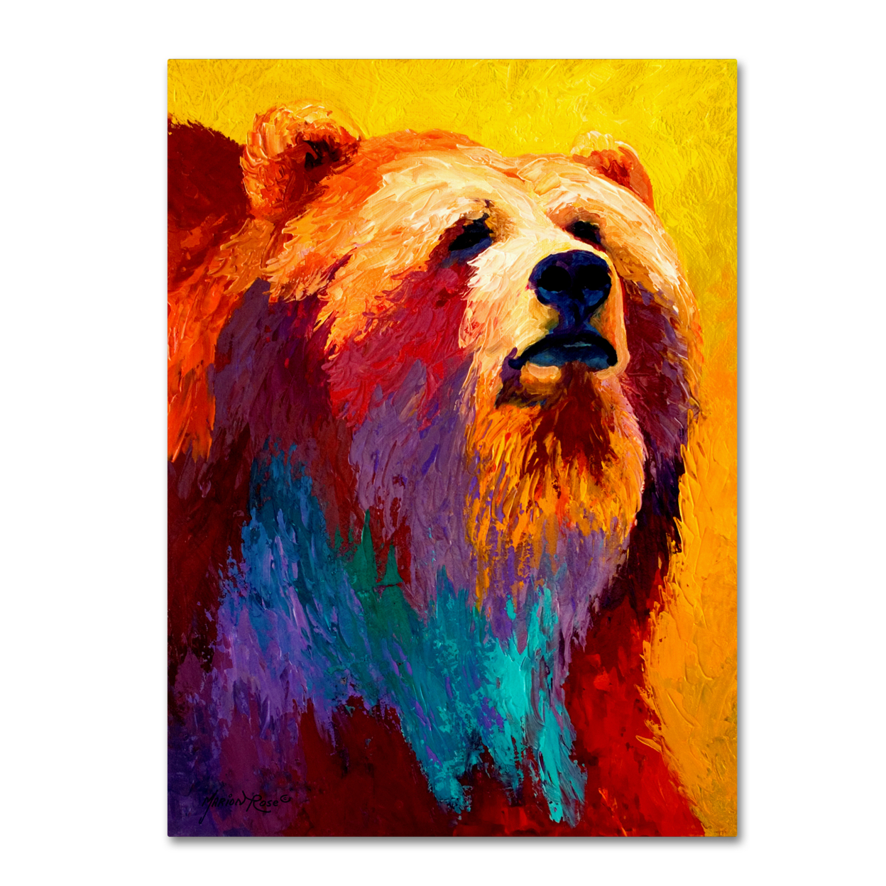 Marion Rose 'Ab Grizz III' Ready To Hang Canvas Art 35 X 47 Inches Made In USA