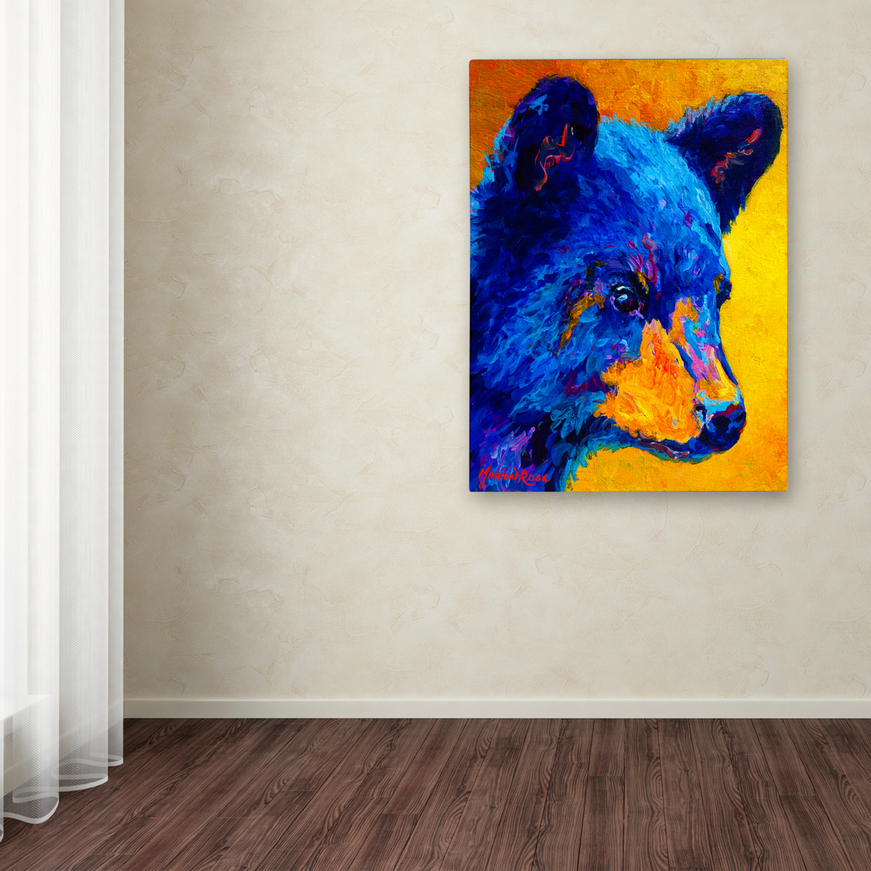 Marion Rose 'Black Bear Cub 2' Ready To Hang Canvas Art 35 X 47 Inches Made In USA