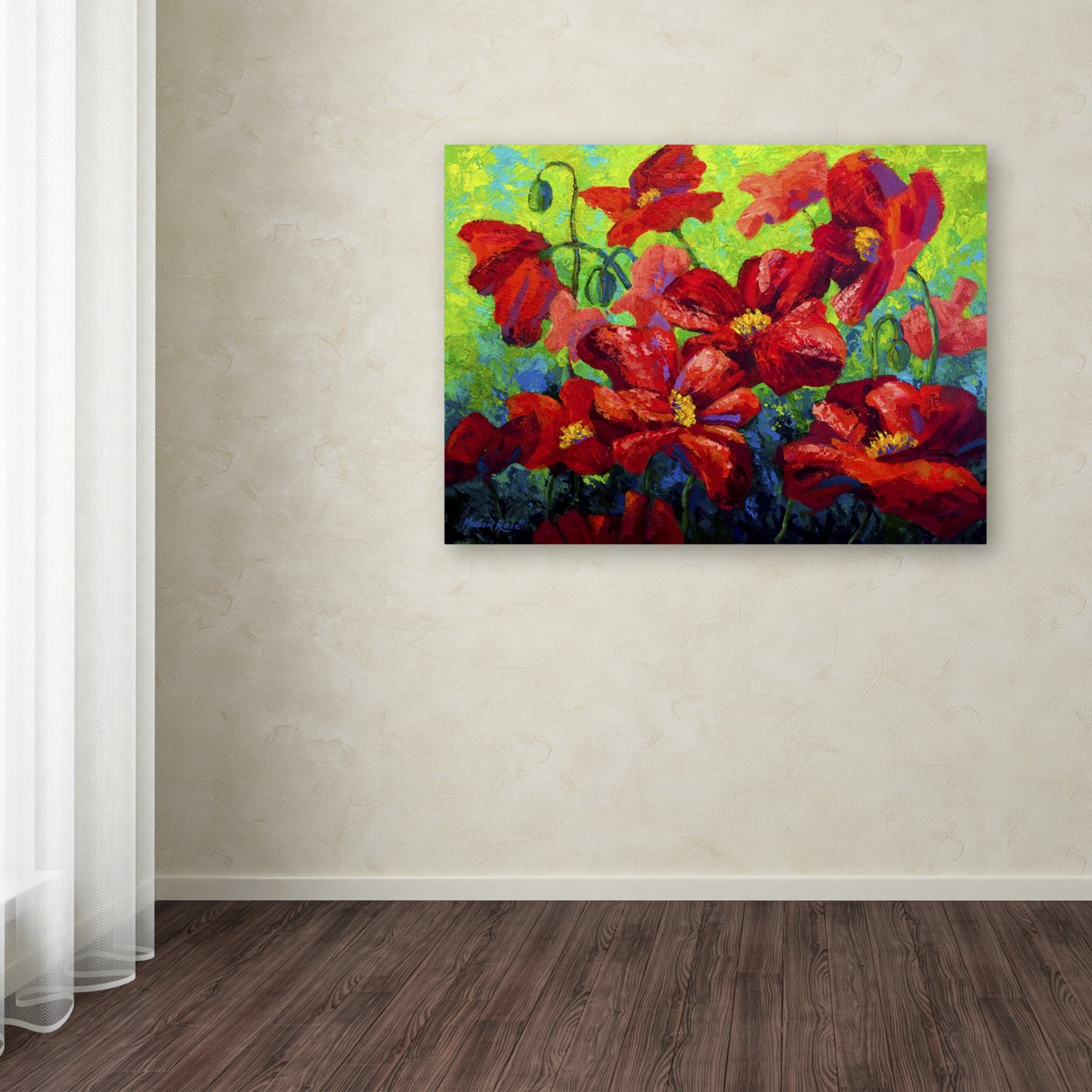 Marion Rose 'Field Of Poppies A' Ready To Hang Canvas Art 35 X 47 Inches Made In USA