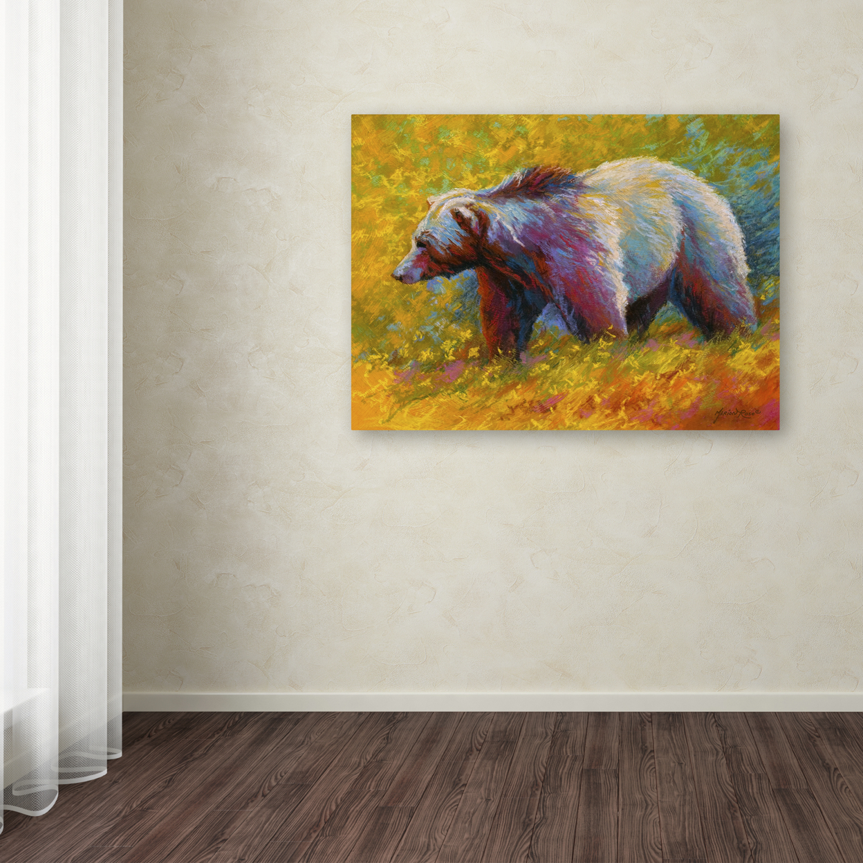 Marion Rose 'Pastel Grizz' Ready To Hang Canvas Art 35 X 47 Inches Made In USA