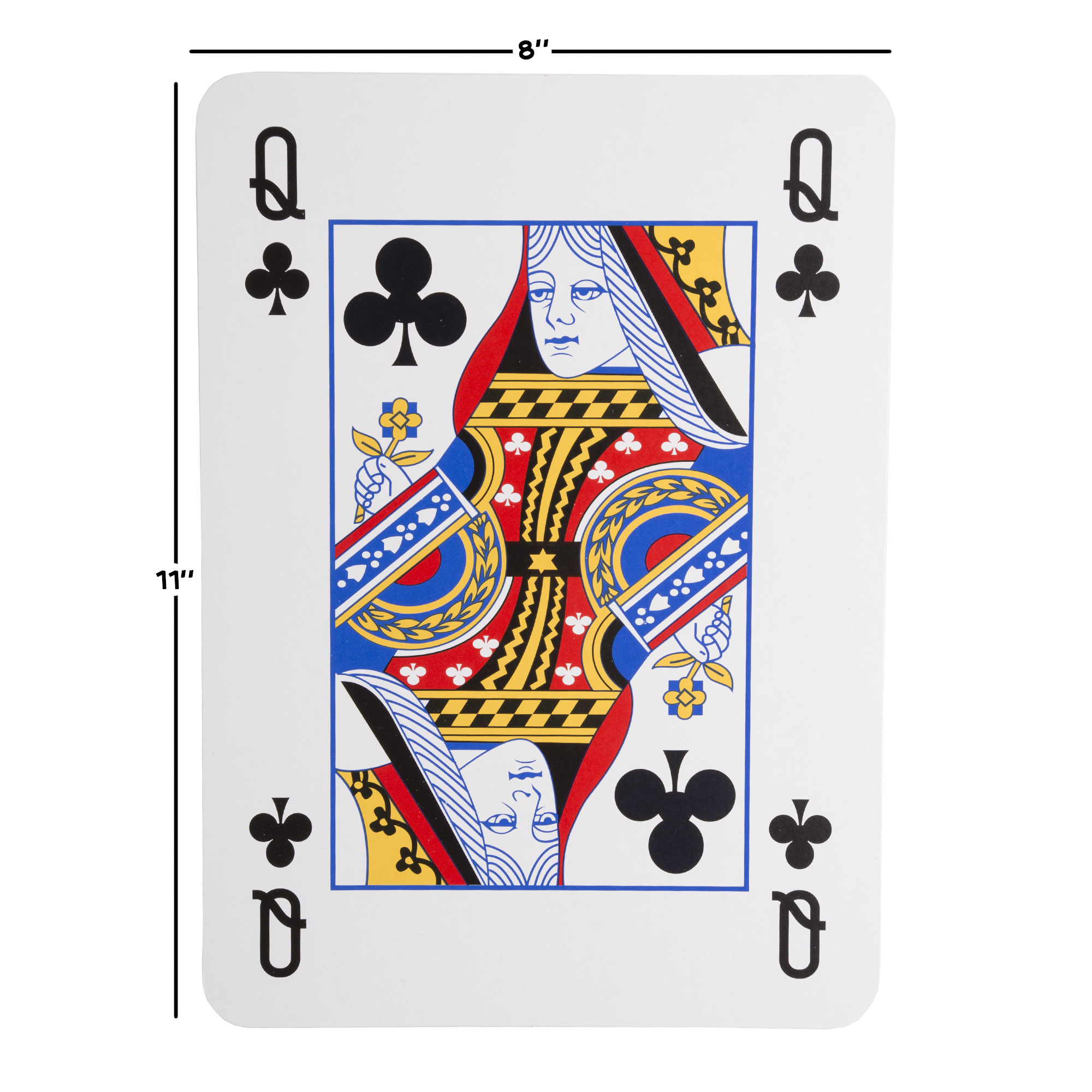 Giant Jumbo Playing Cards 8 X 11 Inches Plastic Coated Huge Deck Of 52 Plus 2 Jokers