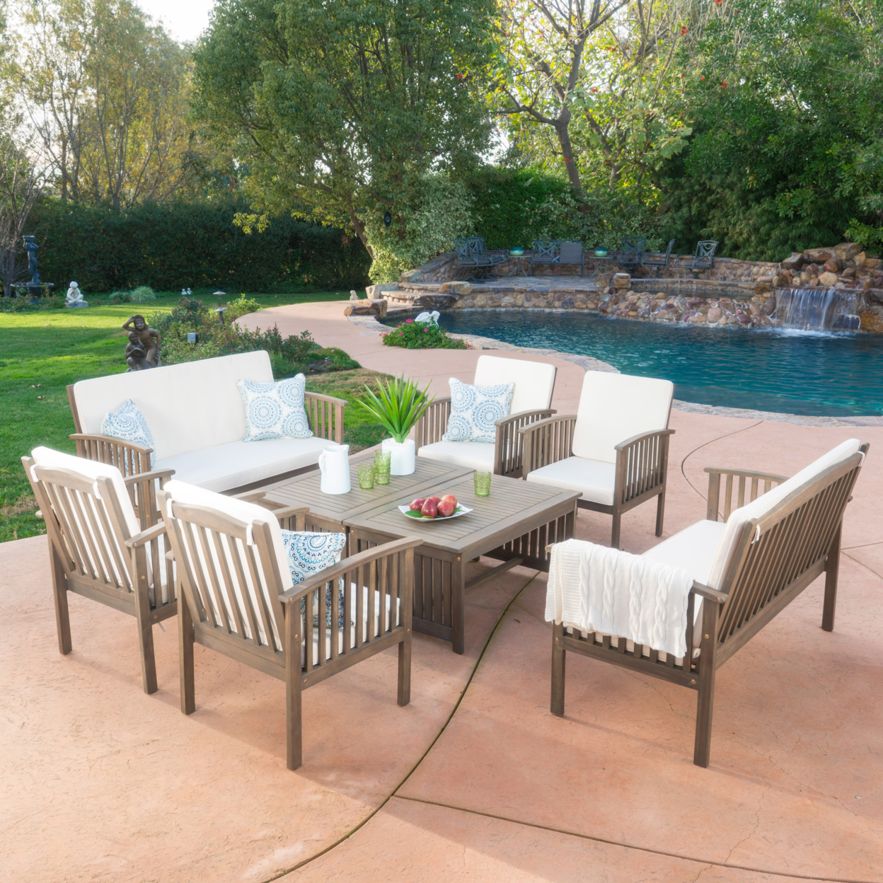 Beckley 8pc Outdoor Sofa Seating Set - Gray