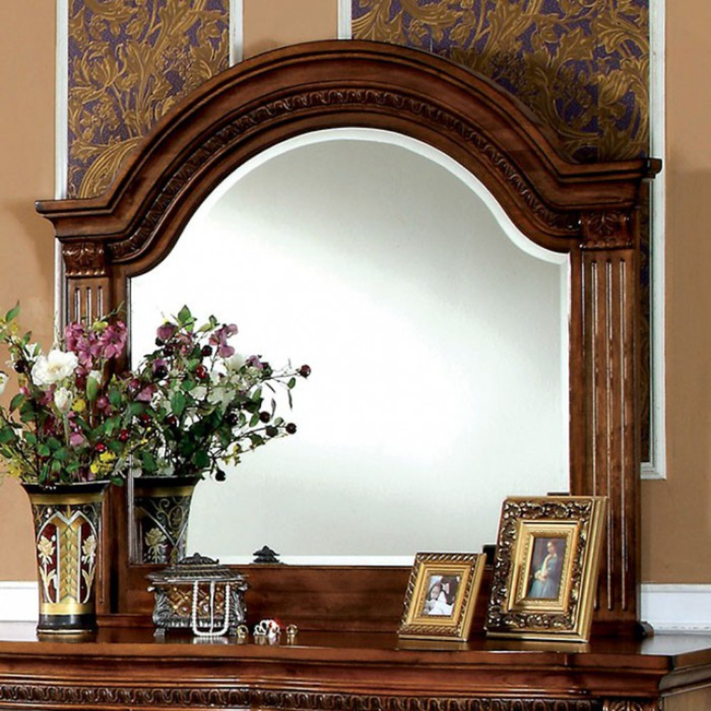 Bellagrand Luxurious Masterpiece Mirror , Antique Tobacco Oak- Saltoro Sherpi