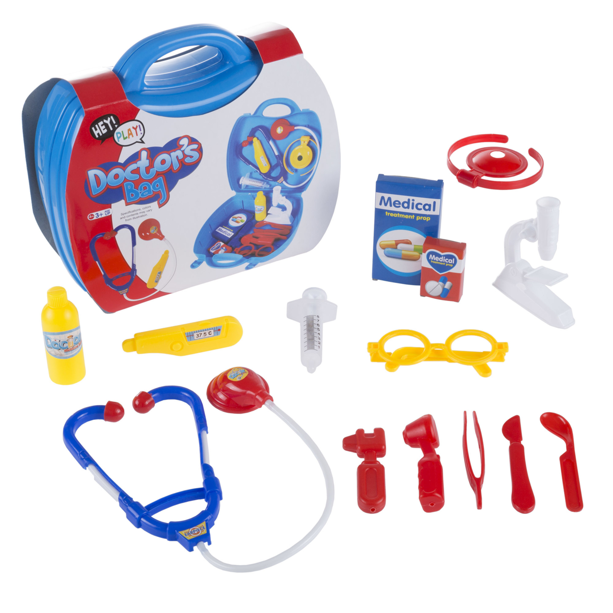 Doctor Kit For Kids - 15 Piece Complete Pretend Play Doctor Toy Set Including Carrying Case For Toddlers Boys And Girls By Hey! Play!