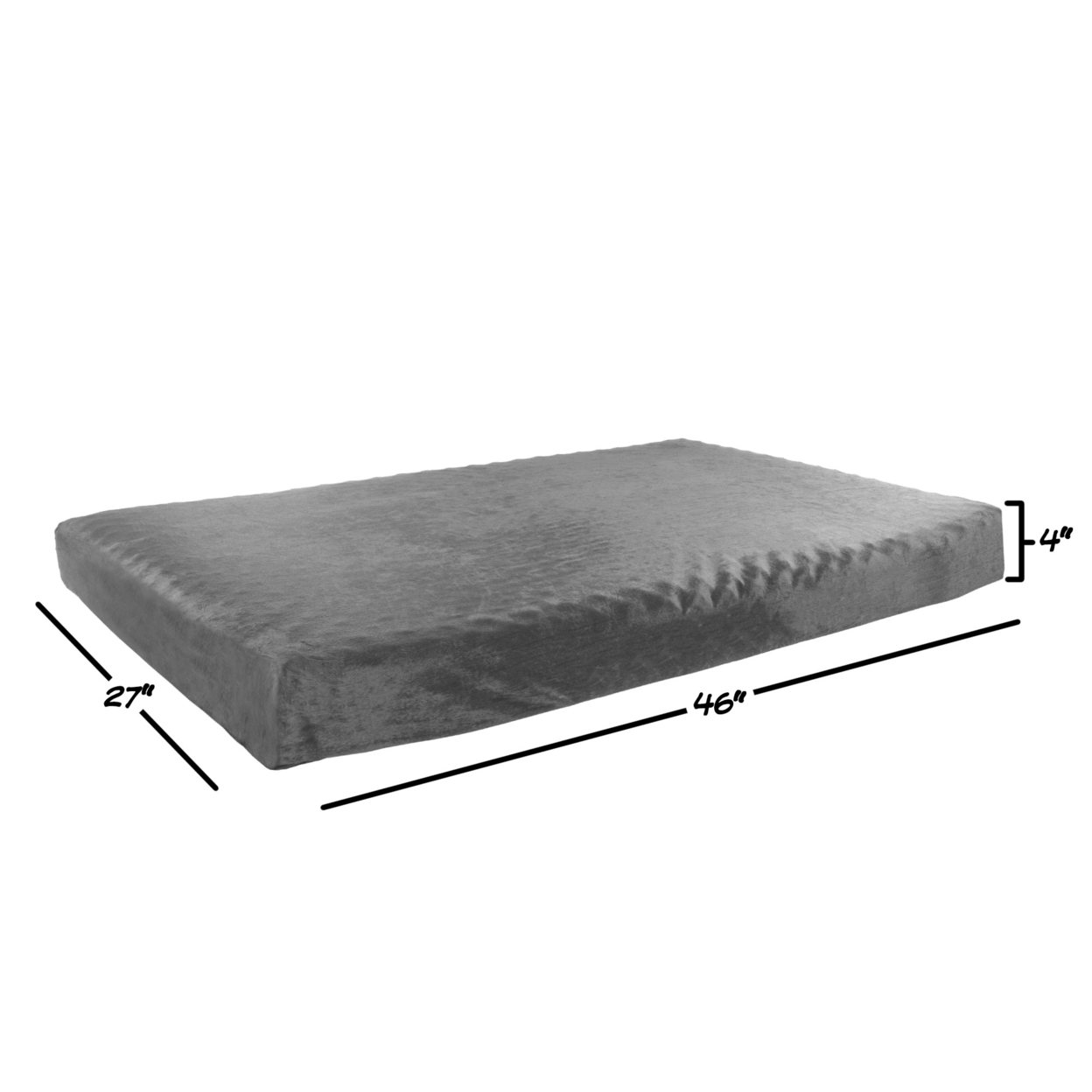 Orthopedic Pet Bed - Egg Crate And Memory Foam With Washable Cover 46x27x4 Extra Large - Gray