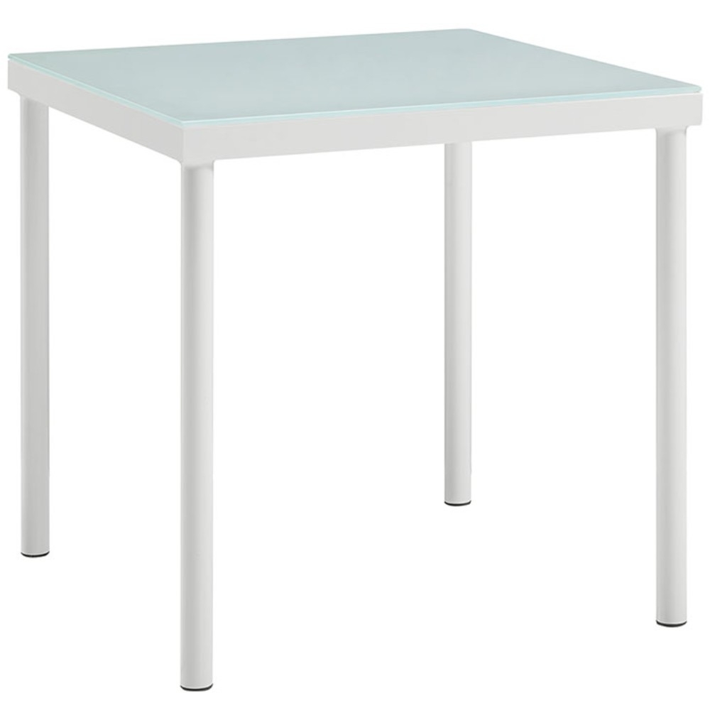 Harmony Outdoor Patio Aluminum Side Table, White