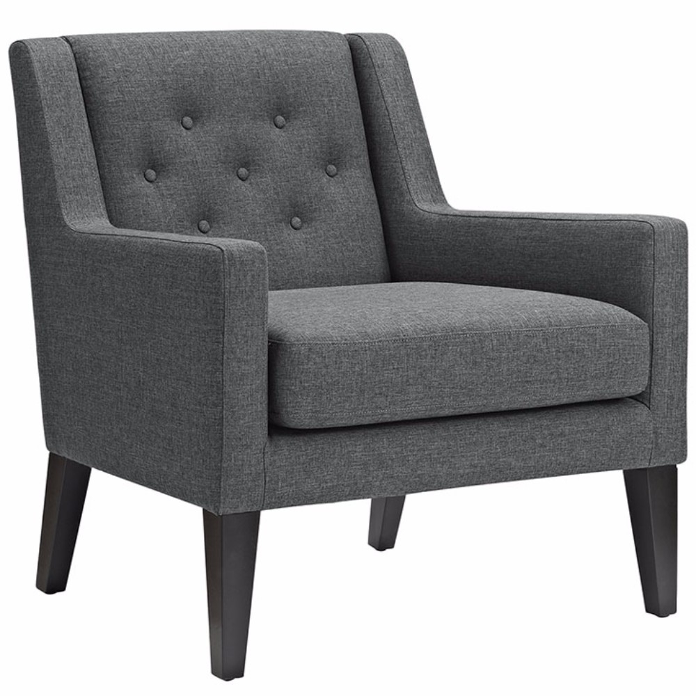 Earnest Upholstered Fabric Armchair, Gray