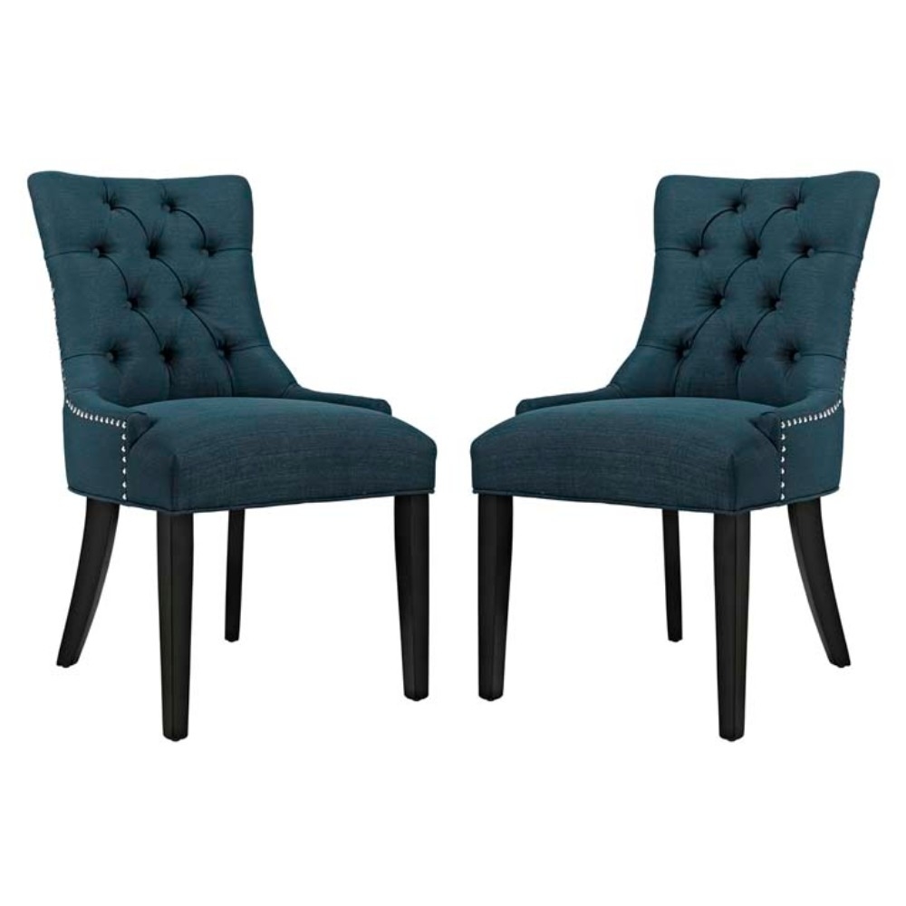 Regent Set Of 2 Fabric Dining Side Chair, Azure