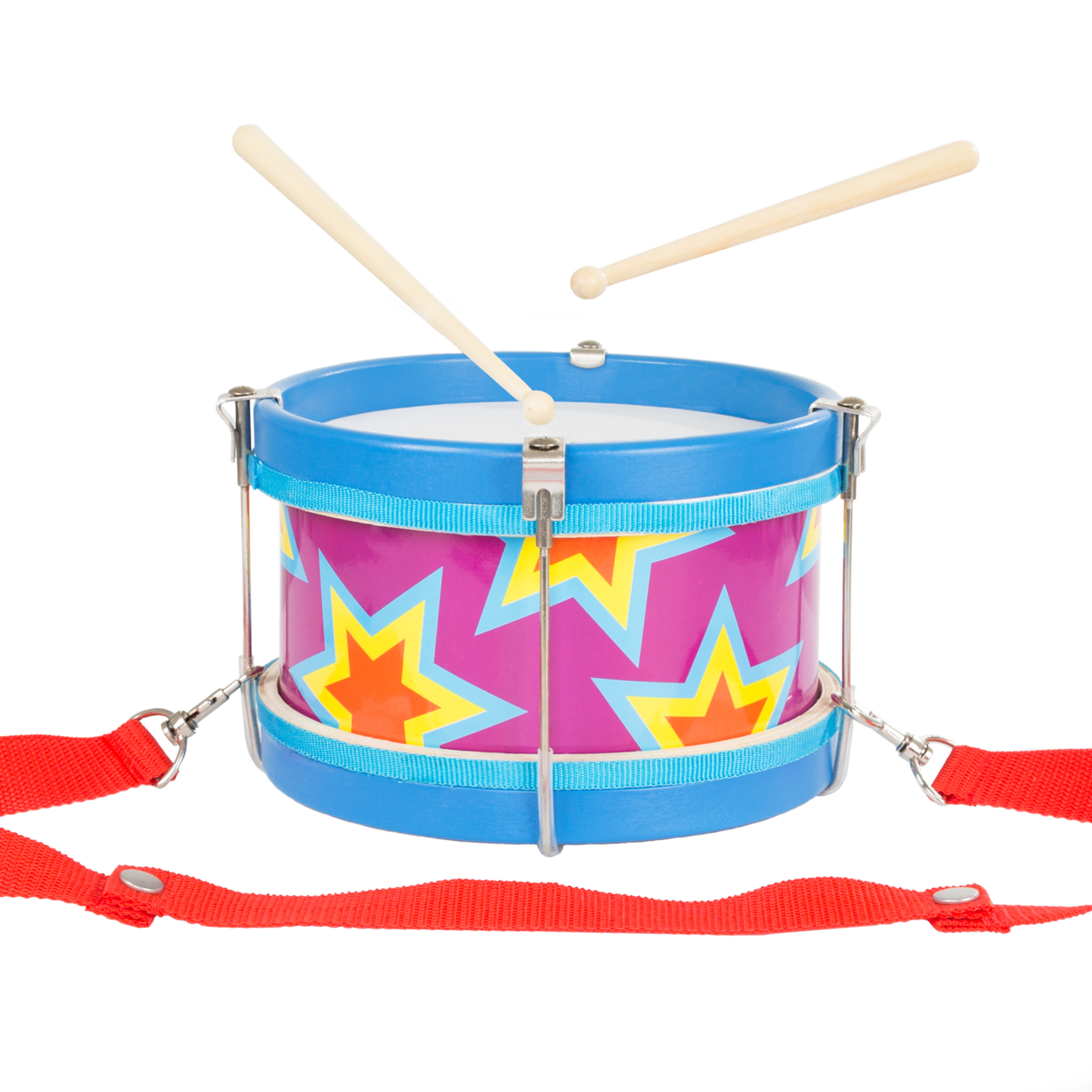 Children’s Toy Snare Marching Drum, Double-Sided With Adjustable Neck Strap And Two Wood Drum Sticks- Music Fun For Kids
