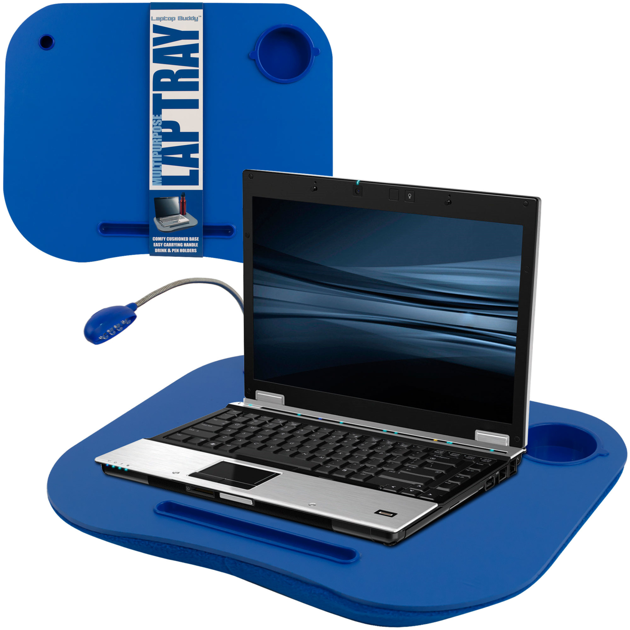 Portable LapTop Desk With Handle And LED Light - Squishy Bottom 19 X 15