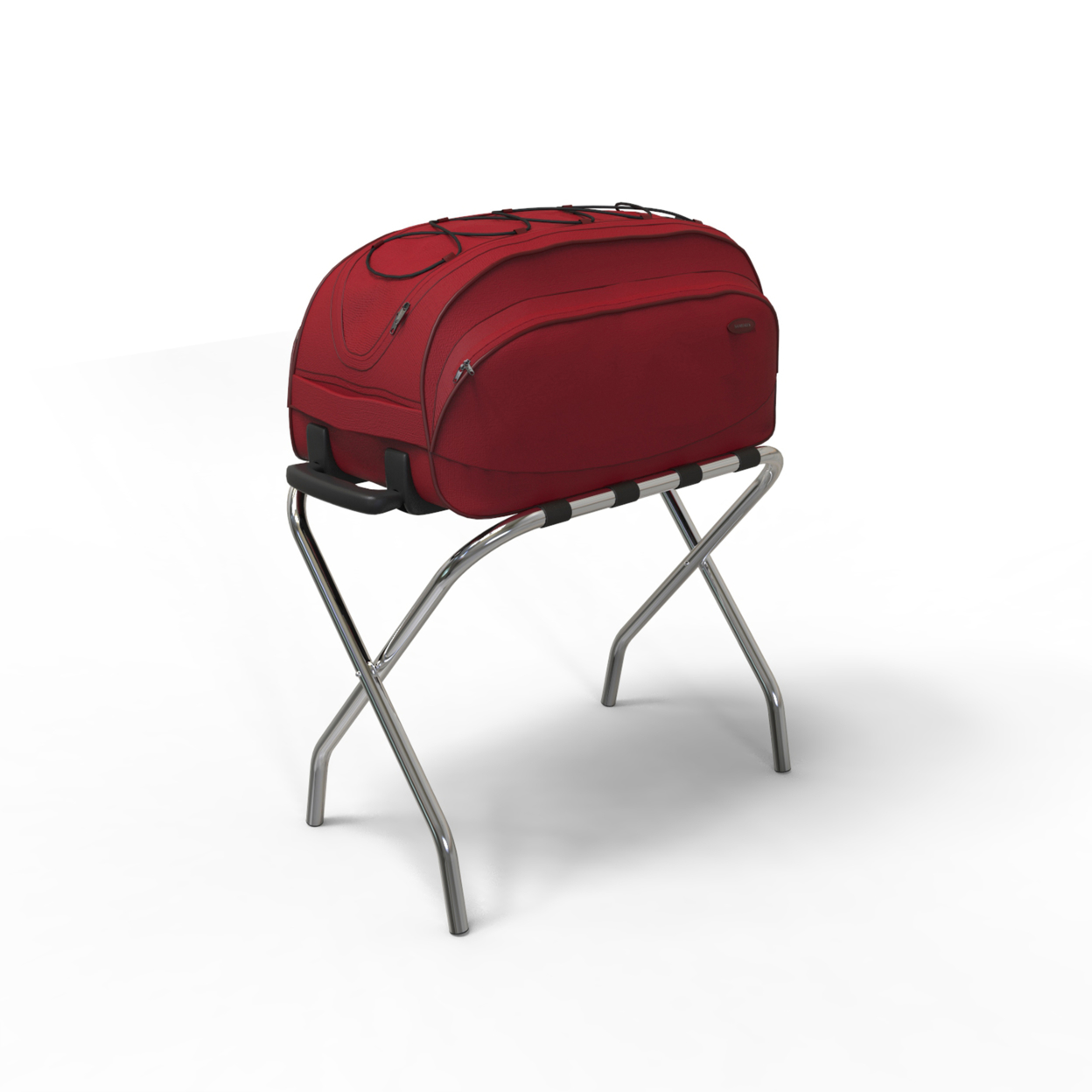 Chrome Luggage Rack Folding Suitcase Stand Travel Bag Holder Easy Store