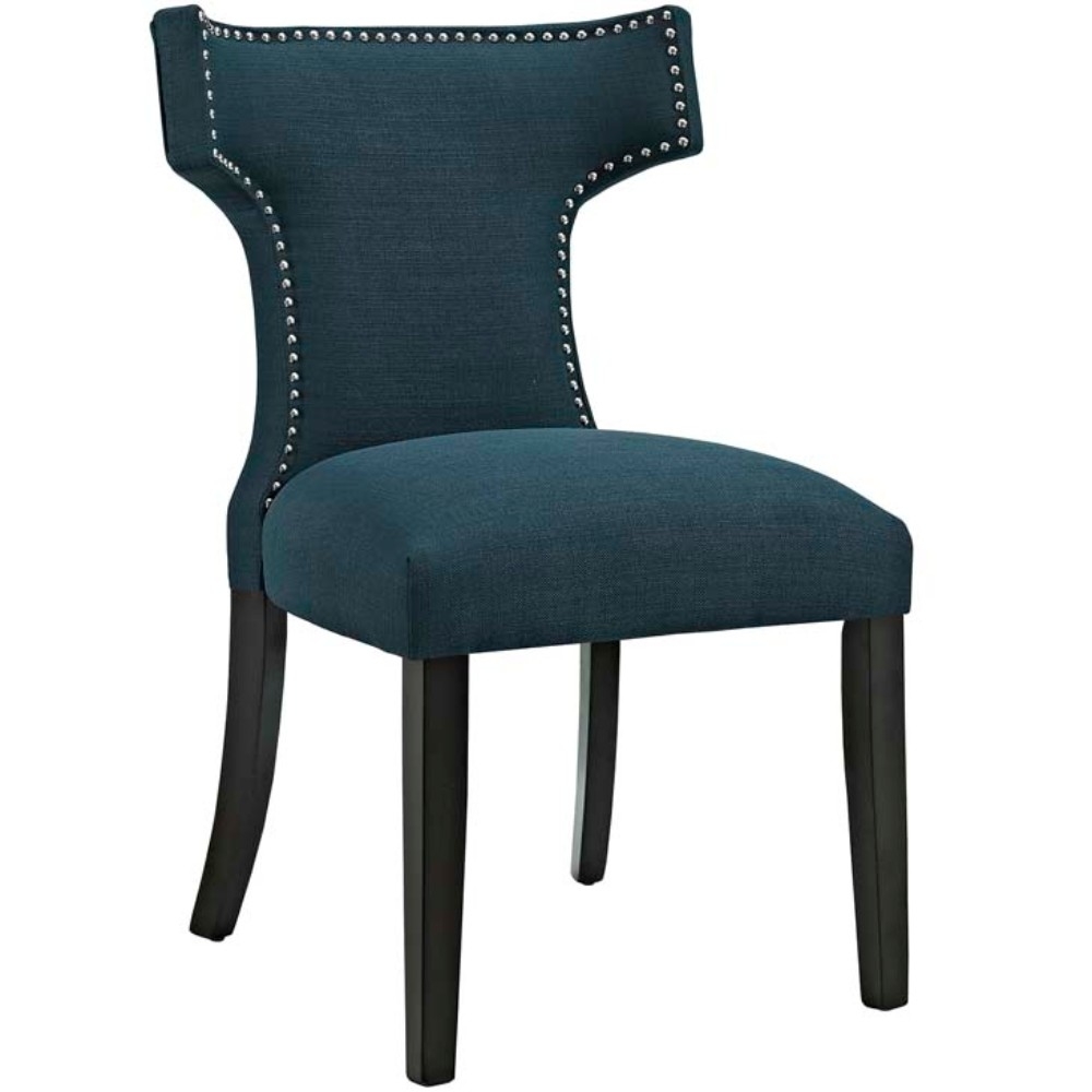 Curve Fabric Dining Chair, Azure