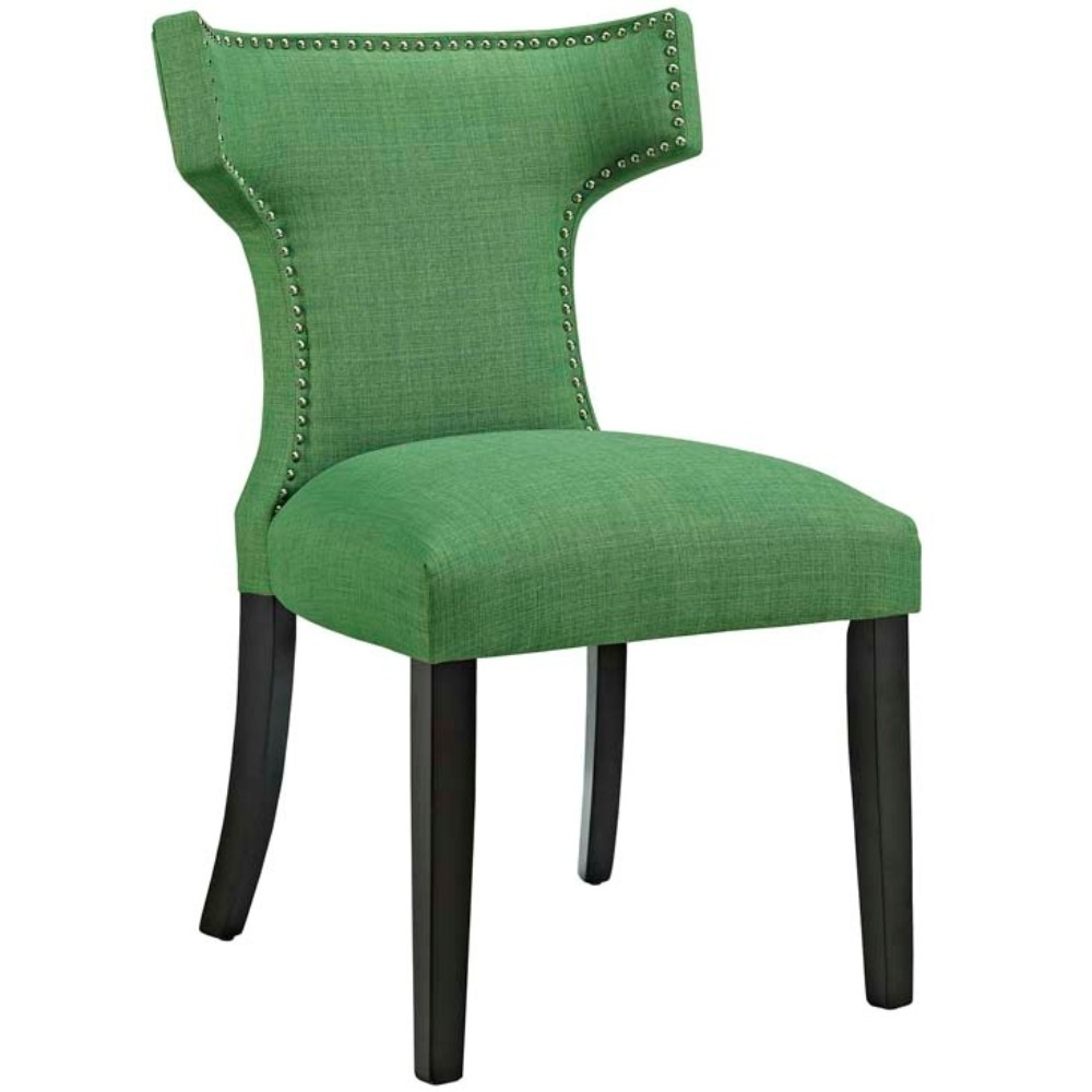 Curve Fabric Dining Chair, Kelly Green