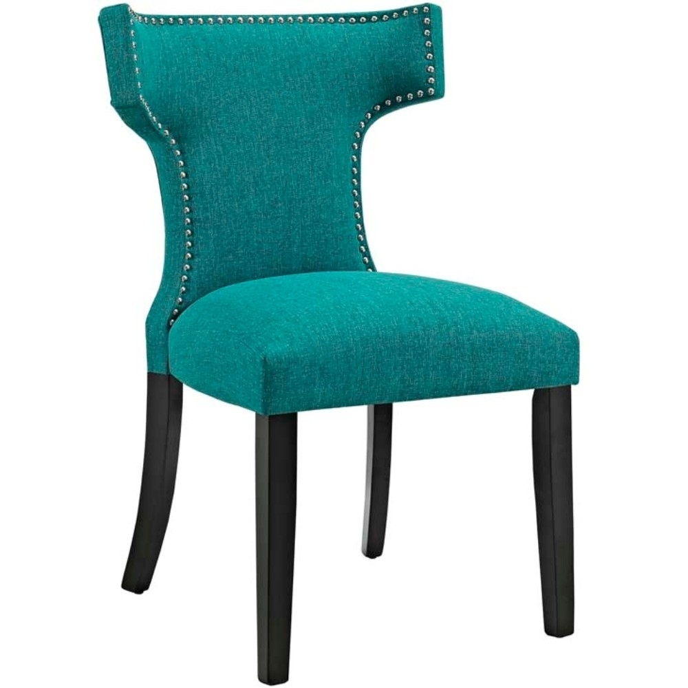 Curve Fabric Dining Chair, Teal