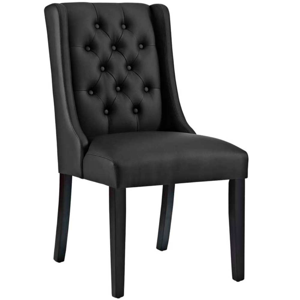 Baronet Vinyl Dining Chair, Black