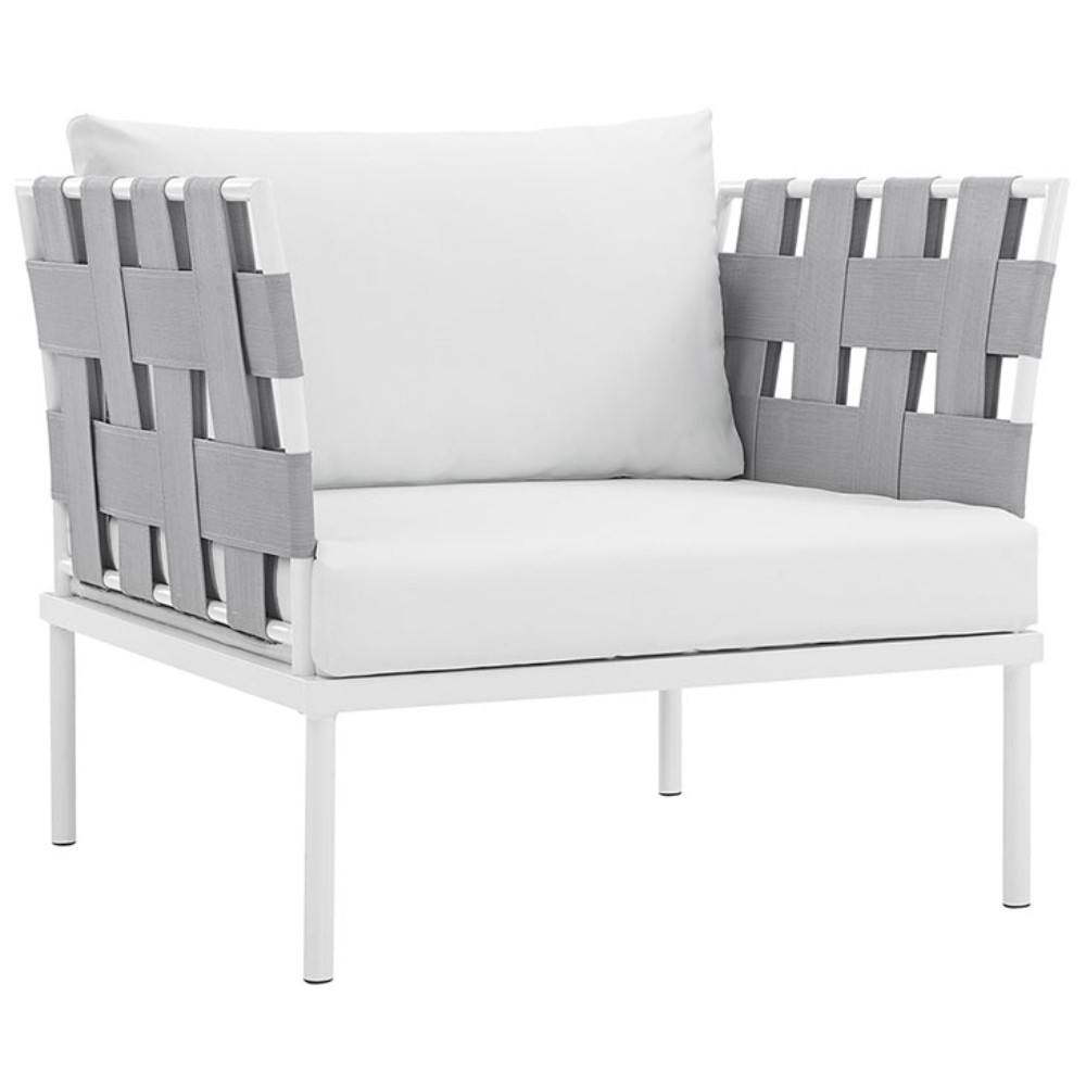 Harmony Outdoor Patio Aluminum Armchair, White White