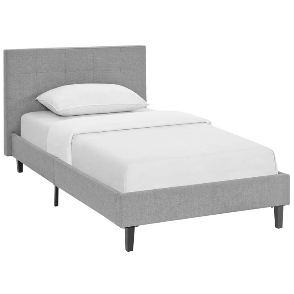 Linnea Twin Bed, Light Gray