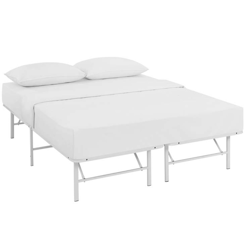 Horizon Full Stainless Steel Bed Frame, White