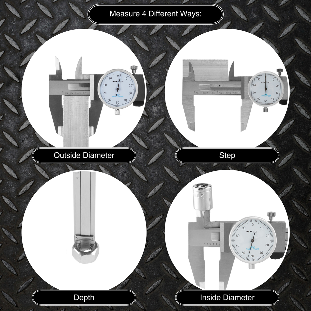 Dial Caliper Stainless Steel Up To 6 Inches Measure Inside And Outside SAE Only