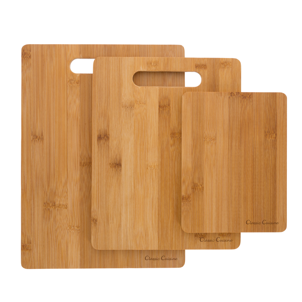Set Of 3 Bamboo Cutting Boards By Classic Cuisine
