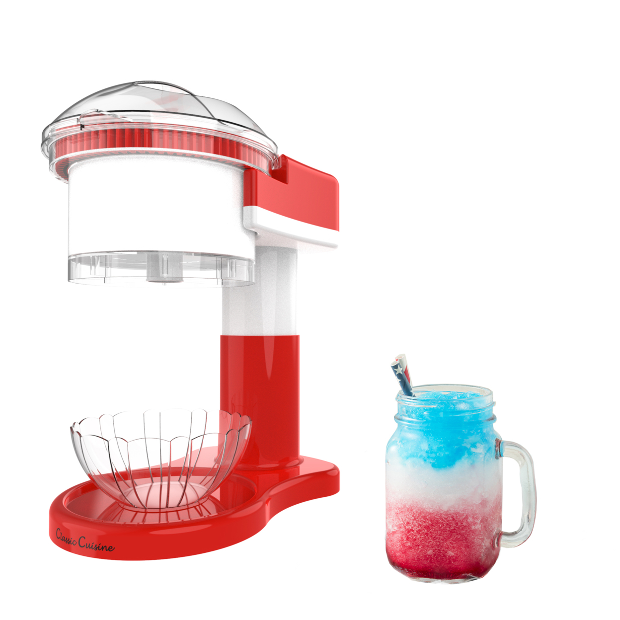 Shaved Ice Snow Cone Slushy Maker Use Ice Cubes Easy At Home Counter Top