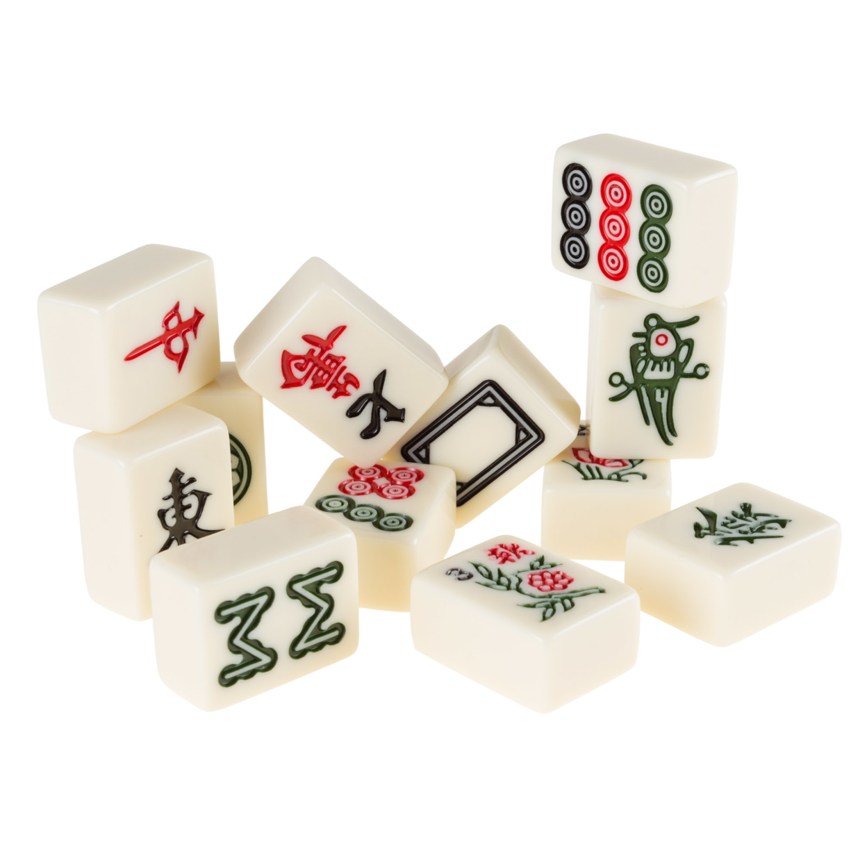 Chinese Mahjong Game Set 144 Tiles In Ornate Case 1.25 X .75 Inch Tiles