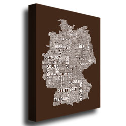 Michael Tompsett 'Germany Text Map II' Canvas Wall Art 35 X 47 Inches