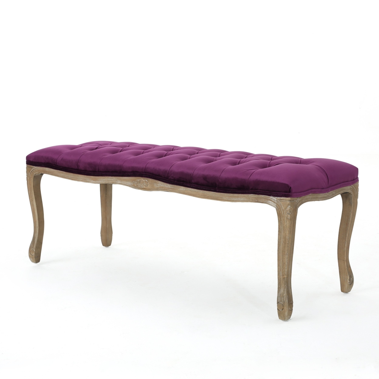 Talia Elegant Tufted New Velvet Blush Cushion Bench - Blush