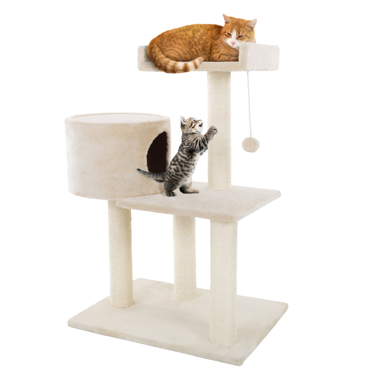Cat Tree Tower Condo 3 Levels With Cave Perch And Scratching Posts 31 Inches