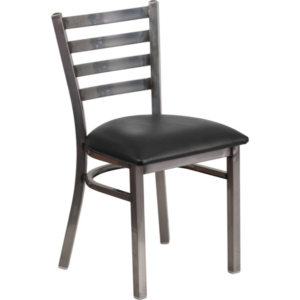 Clear Metal Restaurant Chair Black, Clear