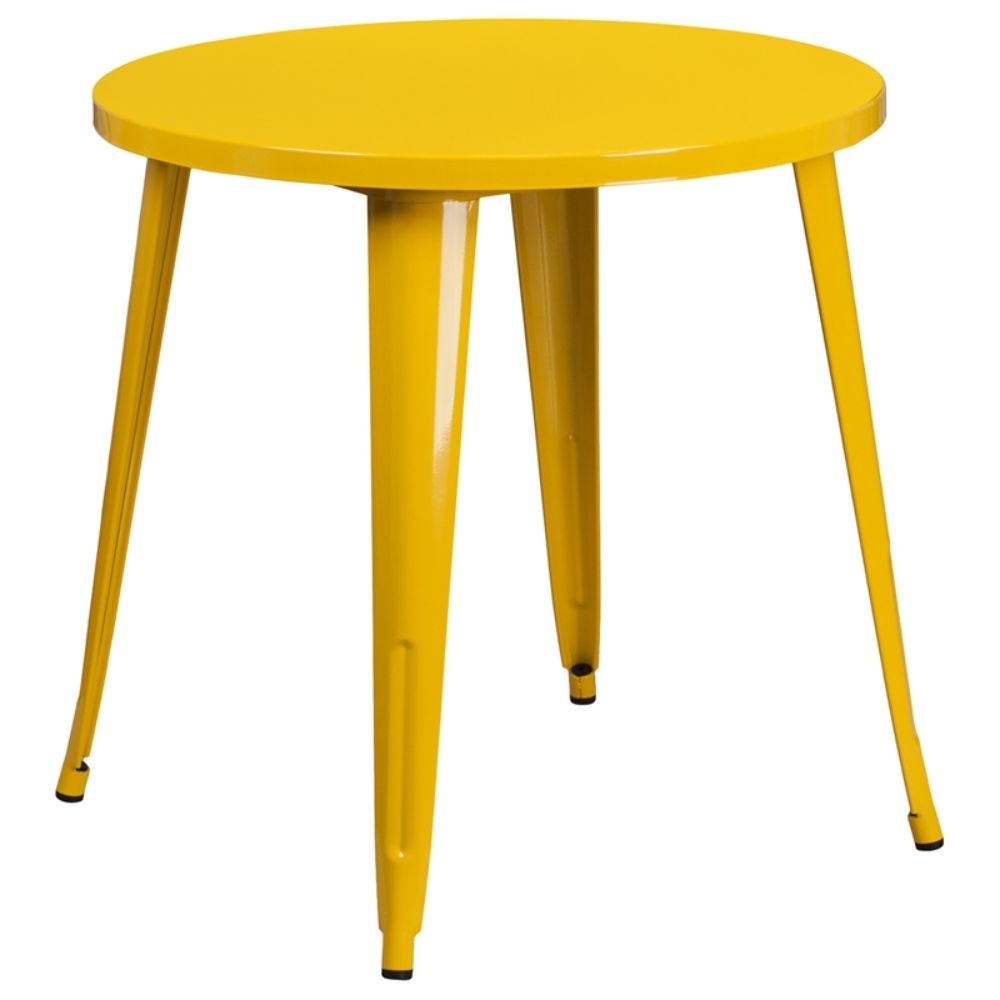 30 Round Yellow Metal Indoor-Outdoor Table CH-51090-29-YL-GG