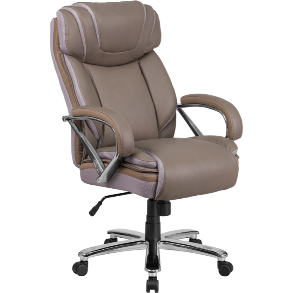 Taupe Leather Office Chair