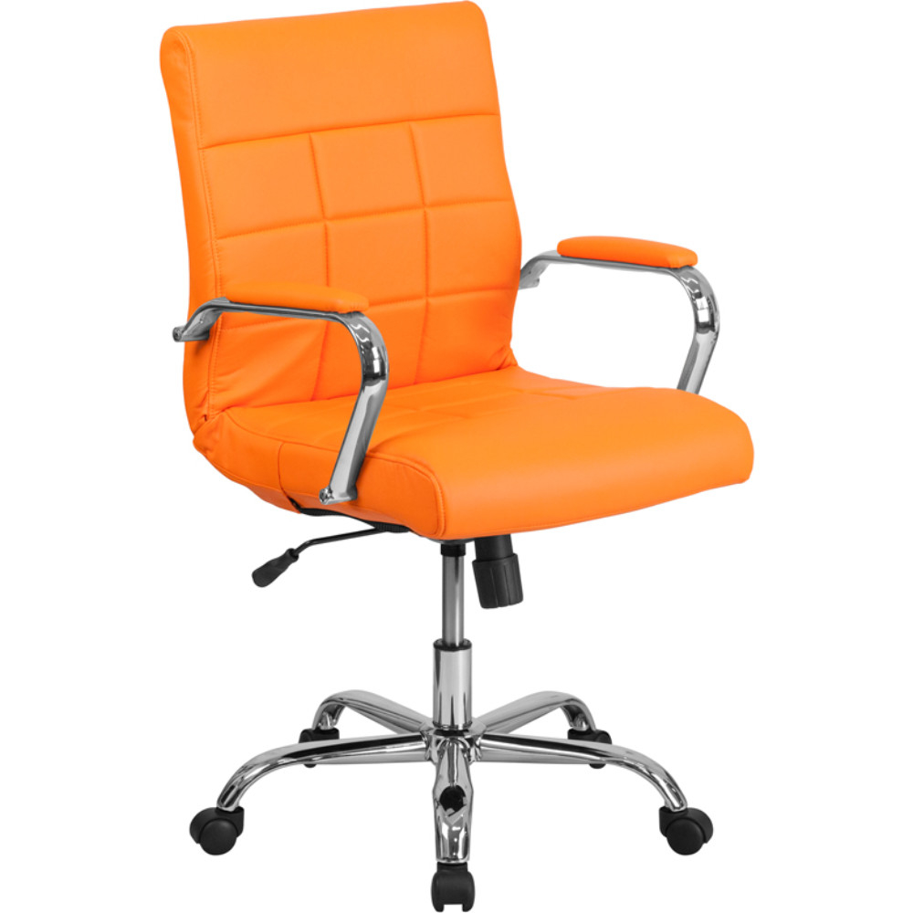 Mid-Back Orange Vinyl Chair