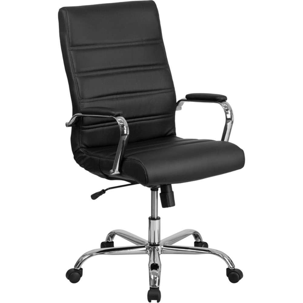 High Back Black Leather Chair, 2286H-BK-GG