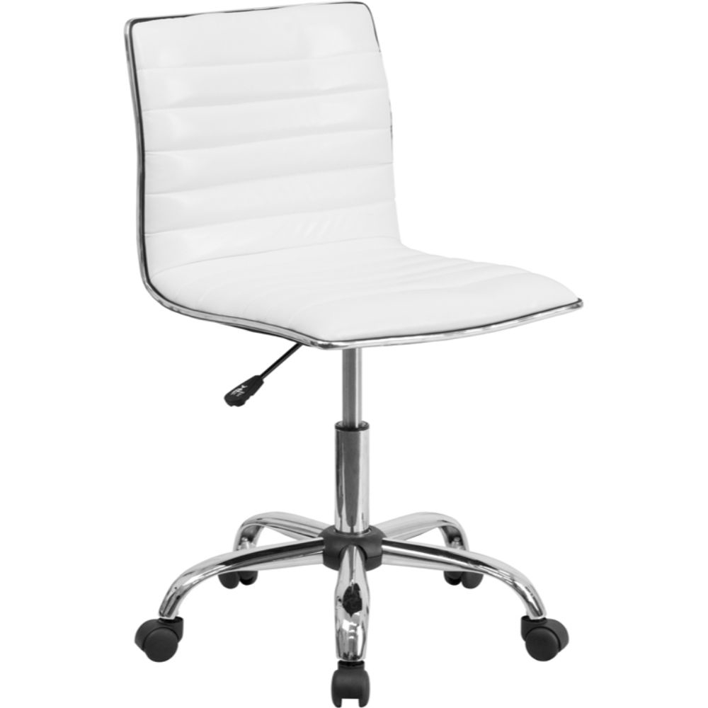 White Ribbed Task Chair White