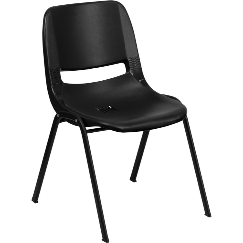 Black Plastic Shell Stack Chair Black