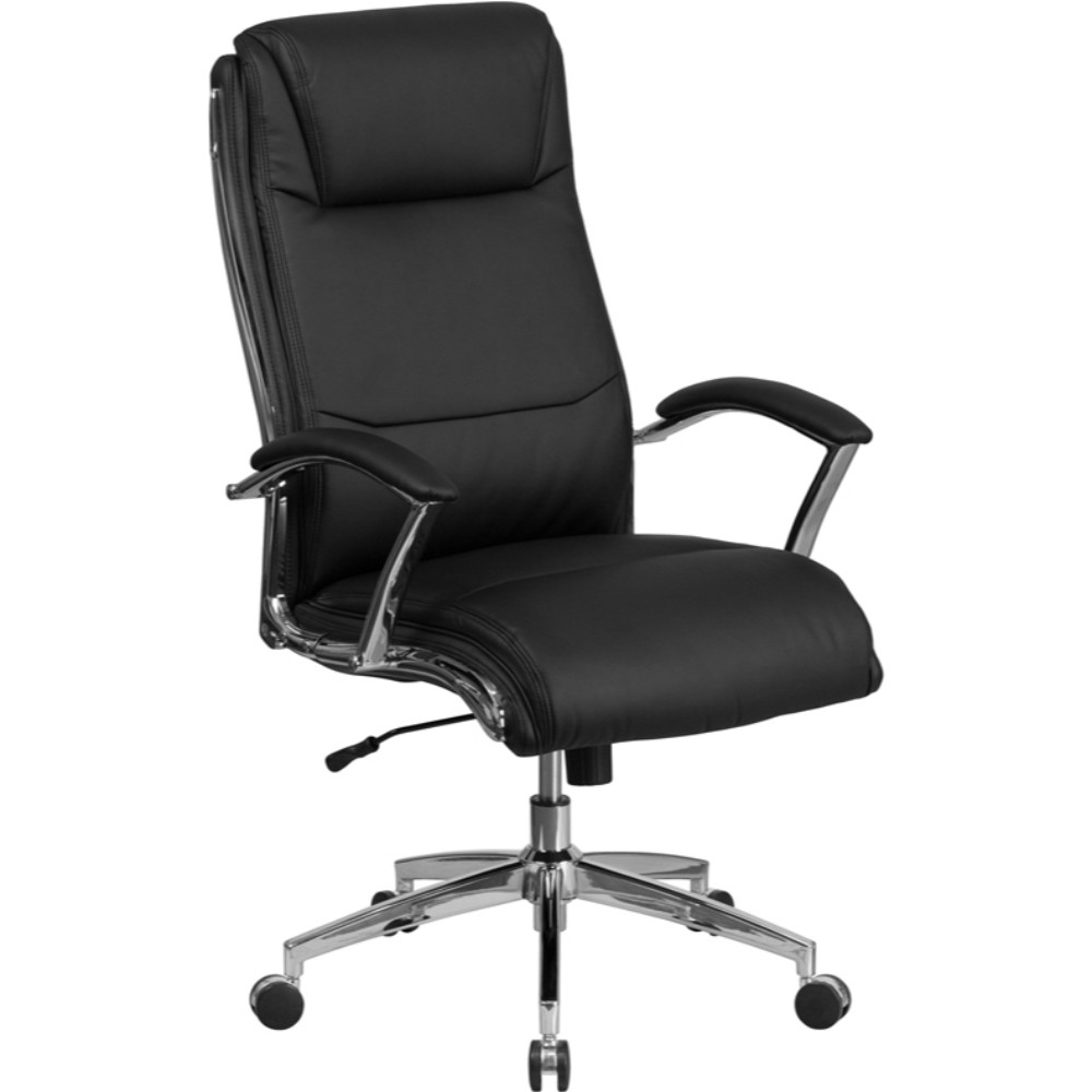 Black Leather Office Chair, FLH-GO-2192-BK-GG