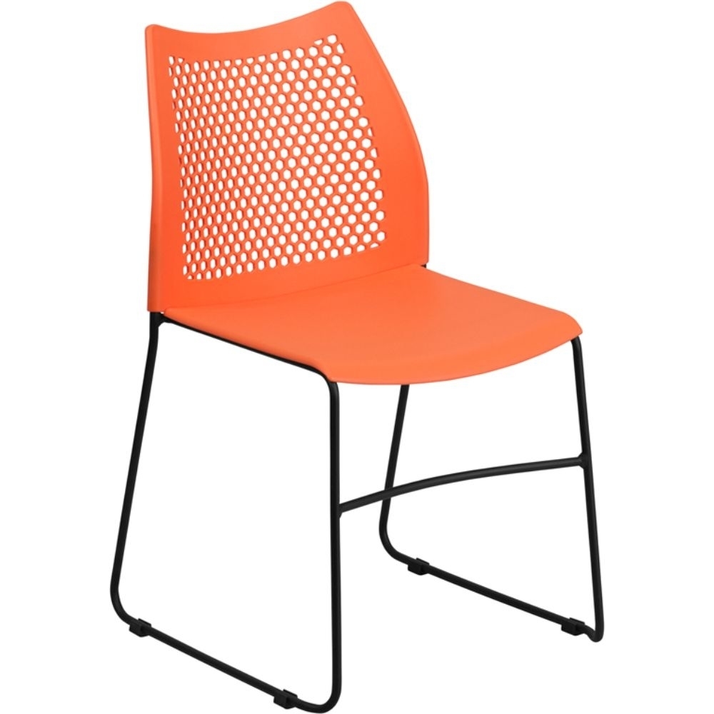 Orange Sled Base Stack Chair Orange