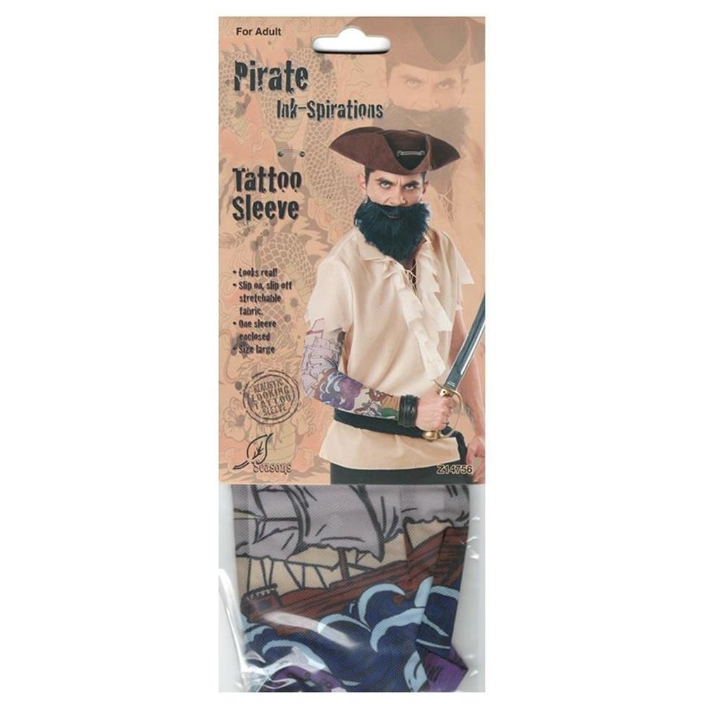 Pirate Ink-Inspired Tattoo Sleeve Sailor Sea Ship Realistic Design Costume Seasons
