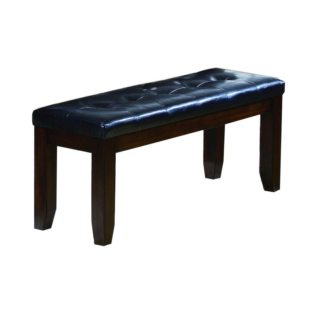 Impressive Leather Tufted Upholstered Bench In Brown And Black- Saltoro Sherpi