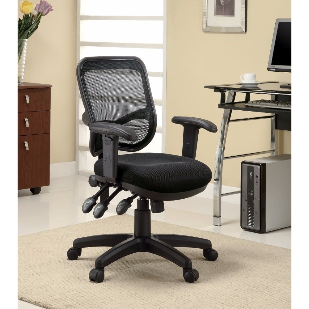 Ergonomic Mesh Office Chair, Black- Saltoro Sherpi