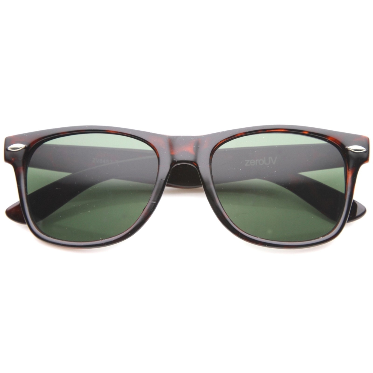 Classic Eyewear Iconic 80's Retro Large Horn Rimmed Sunglasses 54mm - Tortoise / Green