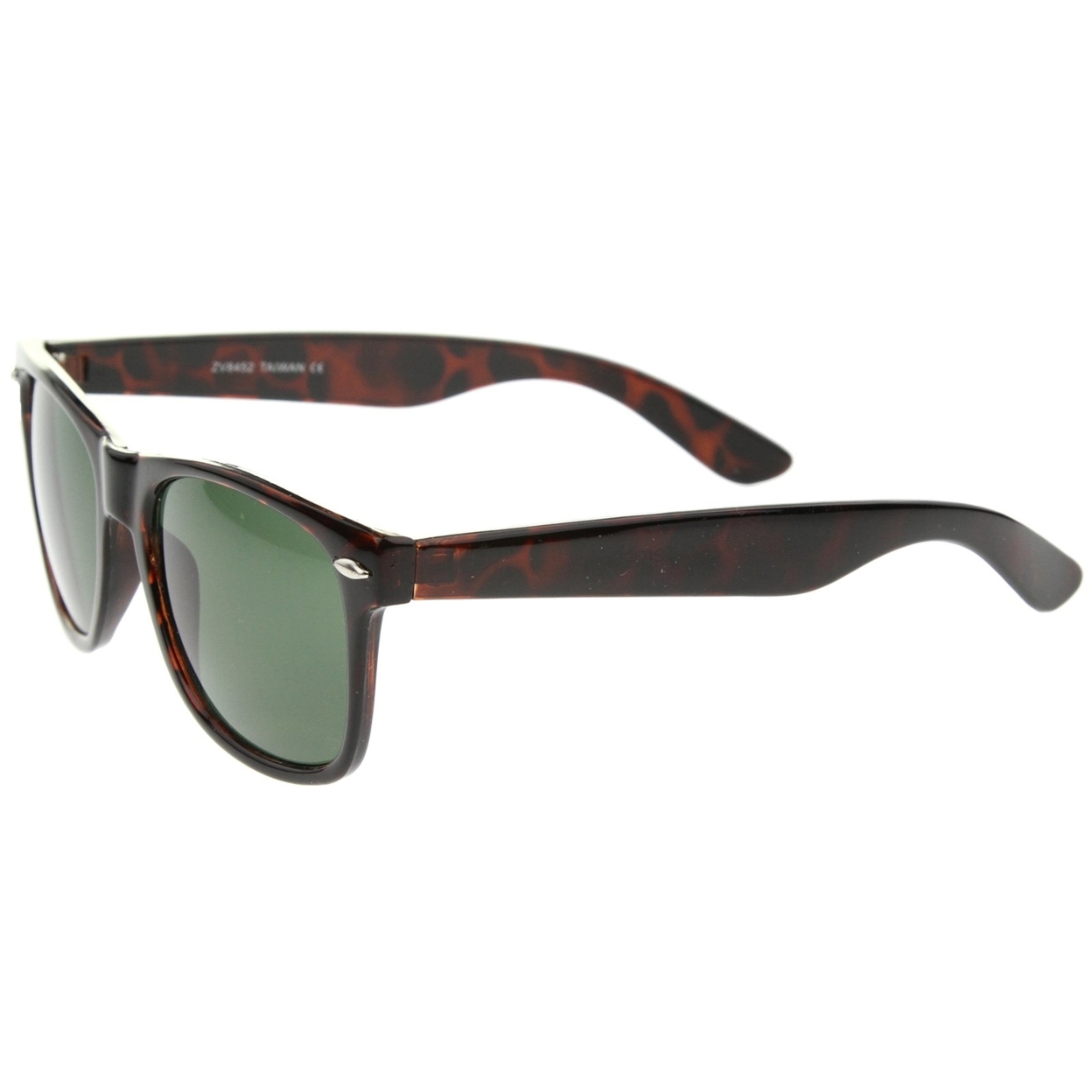 Classic Eyewear Iconic 80's Retro Large Horn Rimmed Sunglasses 54mm - Tortoise / Green