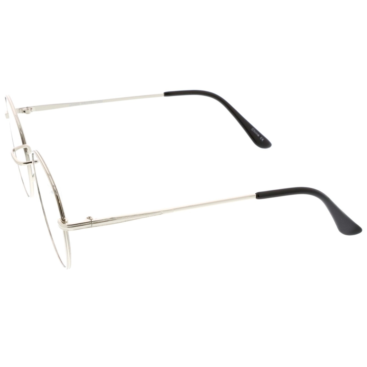 Classic Slim Metal Frame Clear Flat Lens Round Eyeglasses 52mm - Gold /Clear