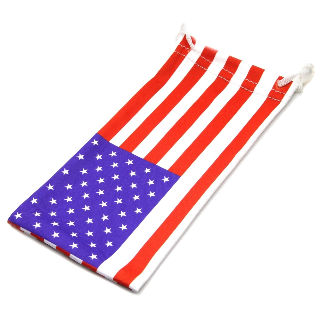 Microfiber American Flag Printed Drawstring Eyewear Pouch