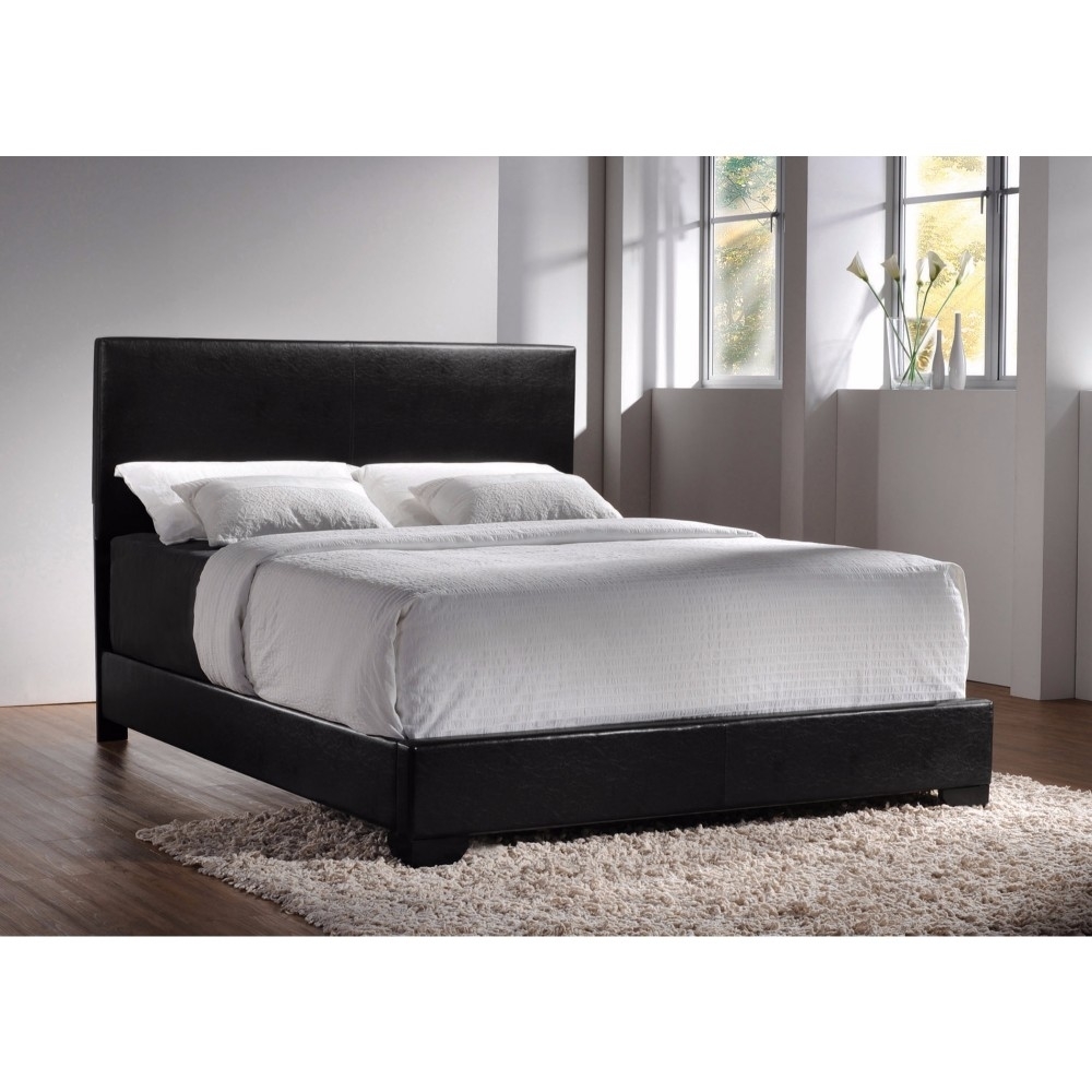 Contemporary Queen Upholstered Bed, Black- Saltoro Sherpi