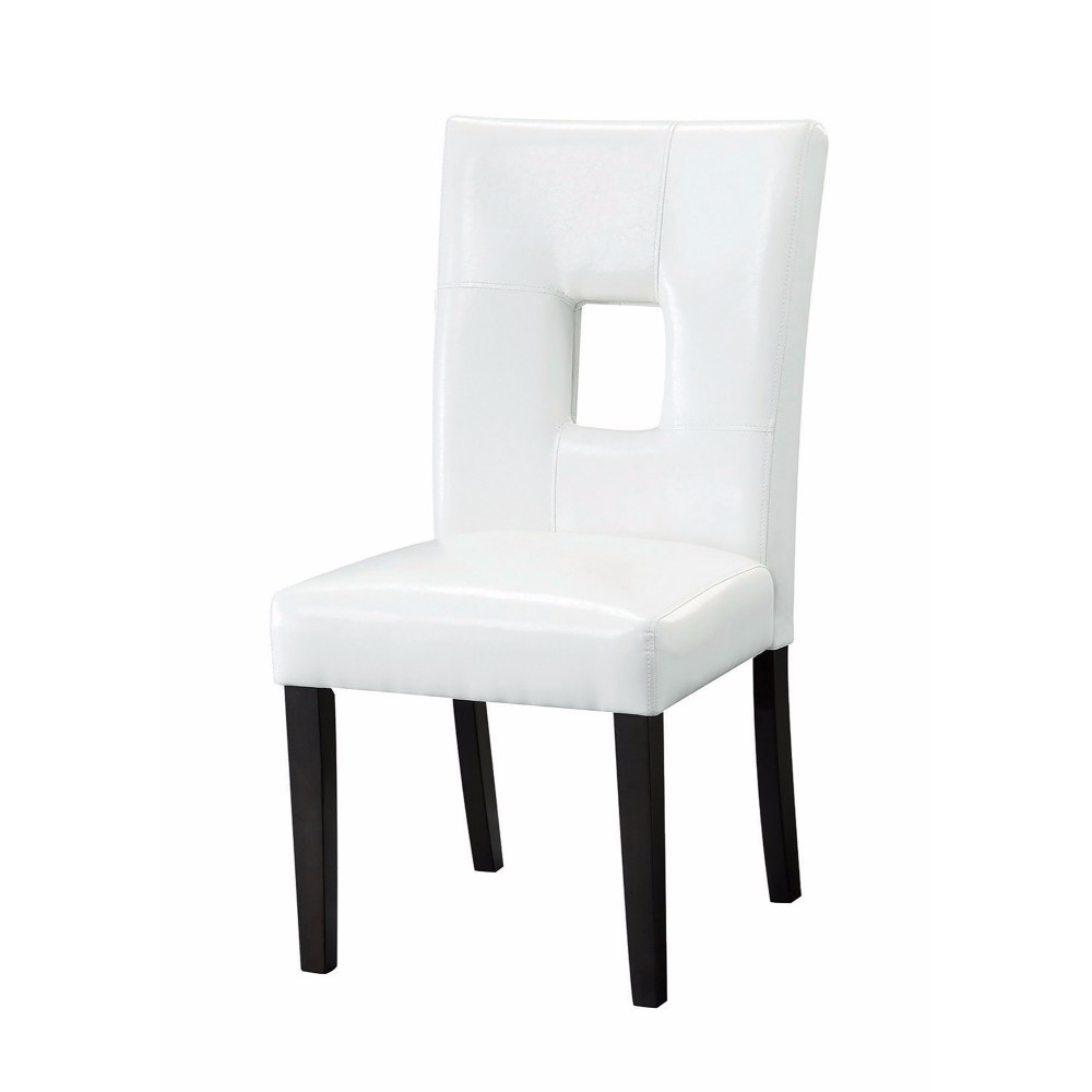 Modern Dining Side Chair With Upholstered Seat And Back, White, Set Of 2- Saltoro Sherpi