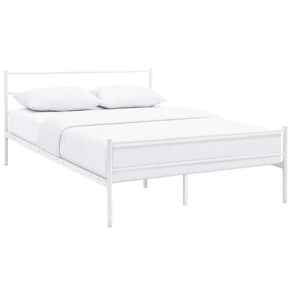 Alina Full Platform Bed Frame, White
